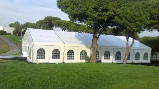 Large tents and exhibition halls